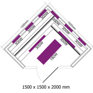 Planimetria per Sauna Infrarossi Angolare Mandala QD-EA3CR