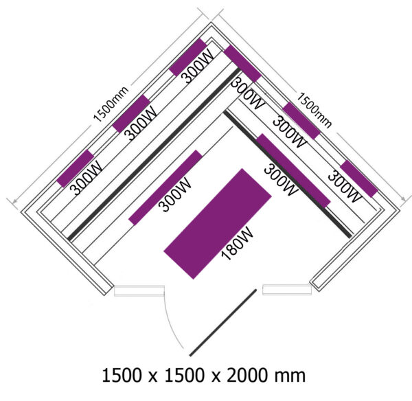 Planimetria per Sauna Infrarossi Angolare Mandala QD-EA3CR